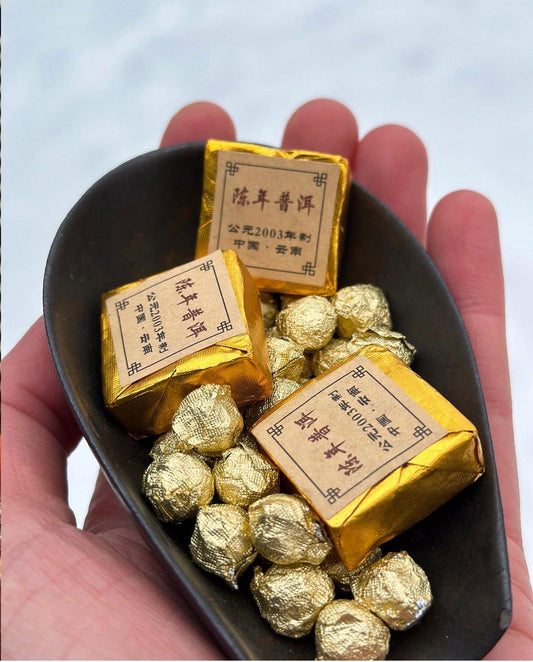 Mini ripe Puerh tea brick, 4gr, 2003.y