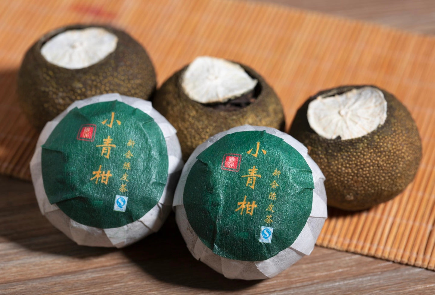 Small green Orange Stuffed with Shu Puerh